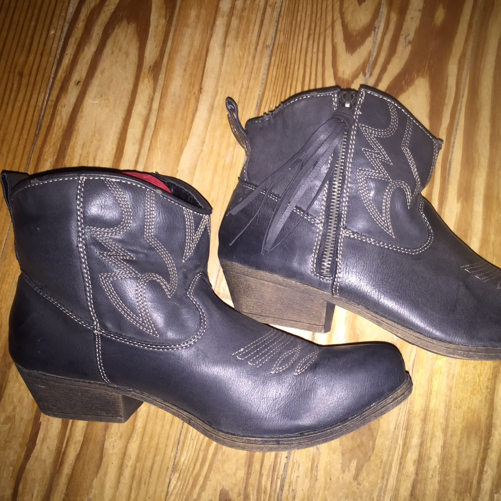 Grey Ankle Cowboy Boots Womens Size 11
